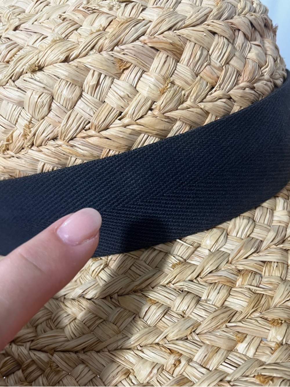 Helen Kaminski Classic 5 Woven Raffia Wide Brim Hat, Black Ribbon - Picture 5 of 15